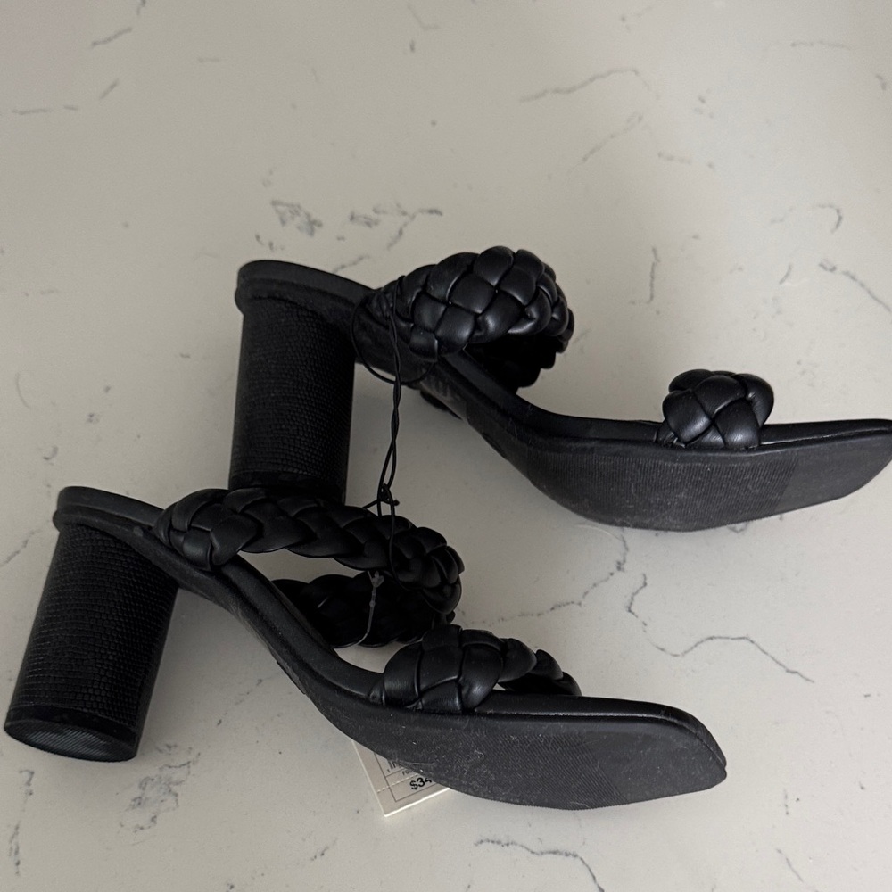 a new day Black Braided Double-Strap Slide Heels - Picture 2 of 5